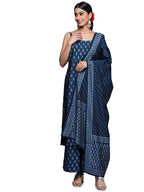 Libas WomenS Silk Blend Printed Kurta Sets (34301_Blue