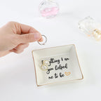 HOME SMILE Everything I Am You Helped Me to Be-Ceramic Ring Dish Jewelry Tray-Mother/Stepmom/Bonus Mom Gifts for Thanksgiving Da