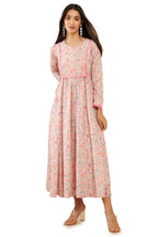 Soch Peach Muslin Floral Print Flared Fit Kurta
