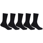 Bonjour Kids Cotton Full Length Plain Black Color School Socks For Boys & Girls - Pack Of 5