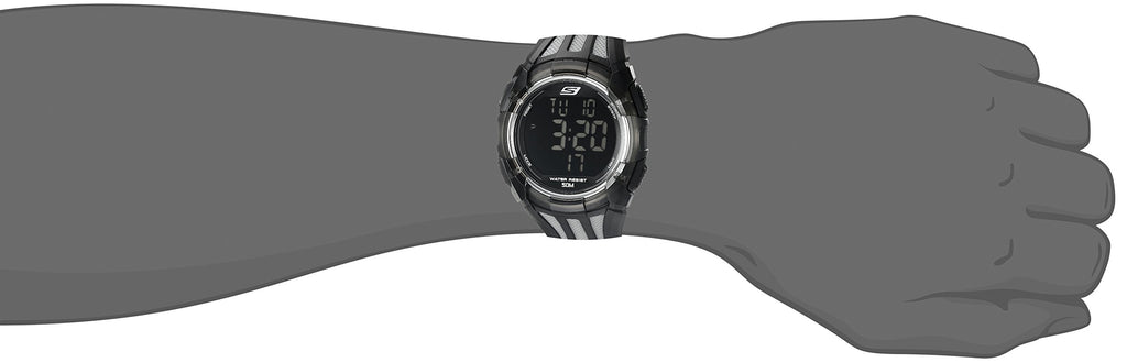 Skechers Men's El Porto Digital Chronograph Watch, Color: Black, Grey (Model: SR1006)