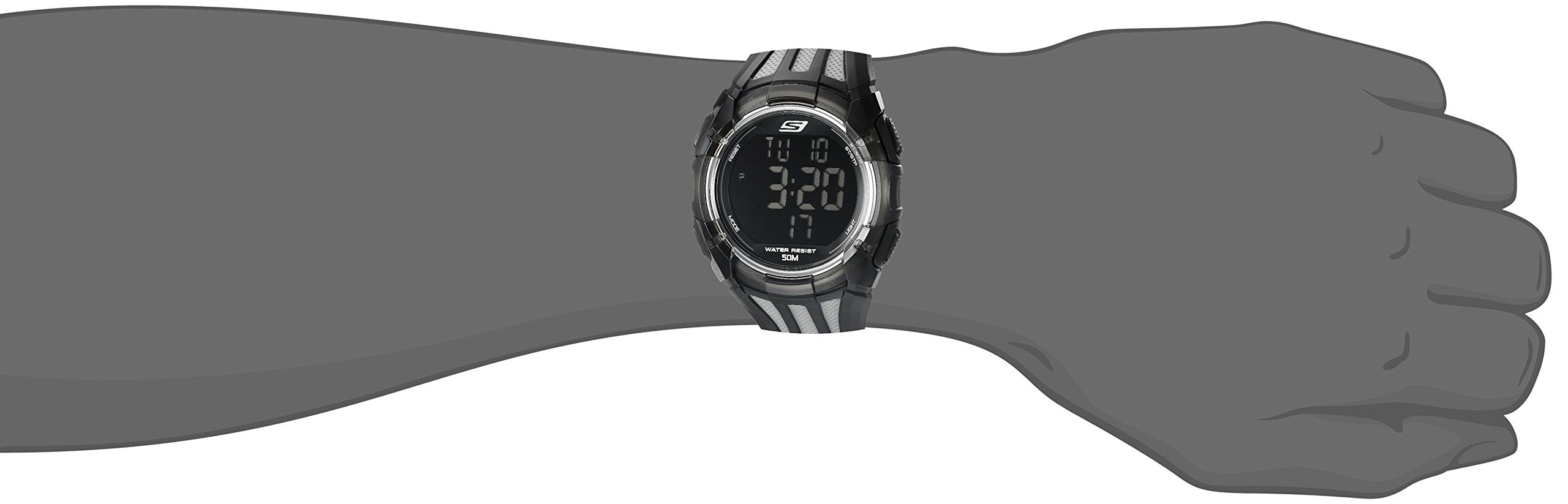 Skechers Men's El Porto Digital Chronograph Watch, Color: Black, Grey (Model: SR1006)