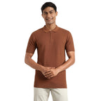 Nobero MenS Self Design Regular Fit Polo Shirt (1M-Twpo-R0014_Nutshell