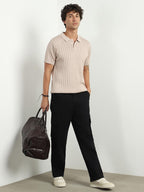 Nobero MenS Self Design Regular Fit Polo Shirt (1M-Twpo-R0017_Moonlight