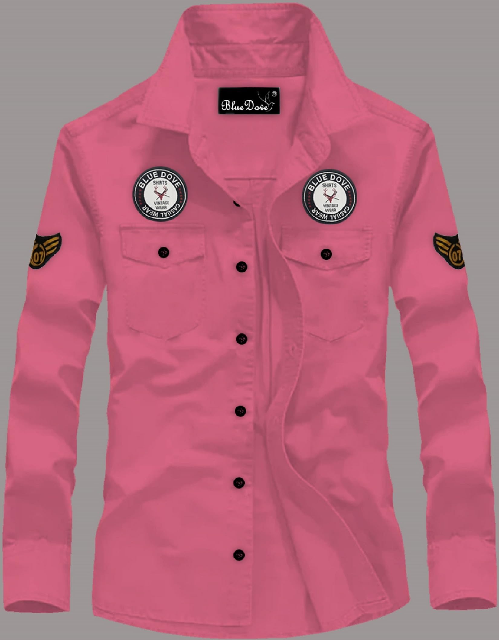 Kadiyu Double Pocket MenS Casual Shirt - Regular Fit, Solid Spread Collar, Versatile Everyday Wear, Comfortable And Stylish Desi