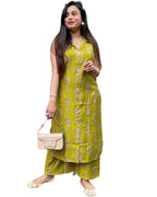 Anni Designer WomenS Rayon Viscose A-Line Printed Kurta With Palazzo (Abhu Mehandi_2Xl_Mehandi_Xx-Large)
