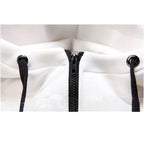 ZUEVI Men's Hoodies Casual Striped Drawstring Hooded Zipper Closure Slim Fit Sweatshirt With Pockets (Black-XXL)