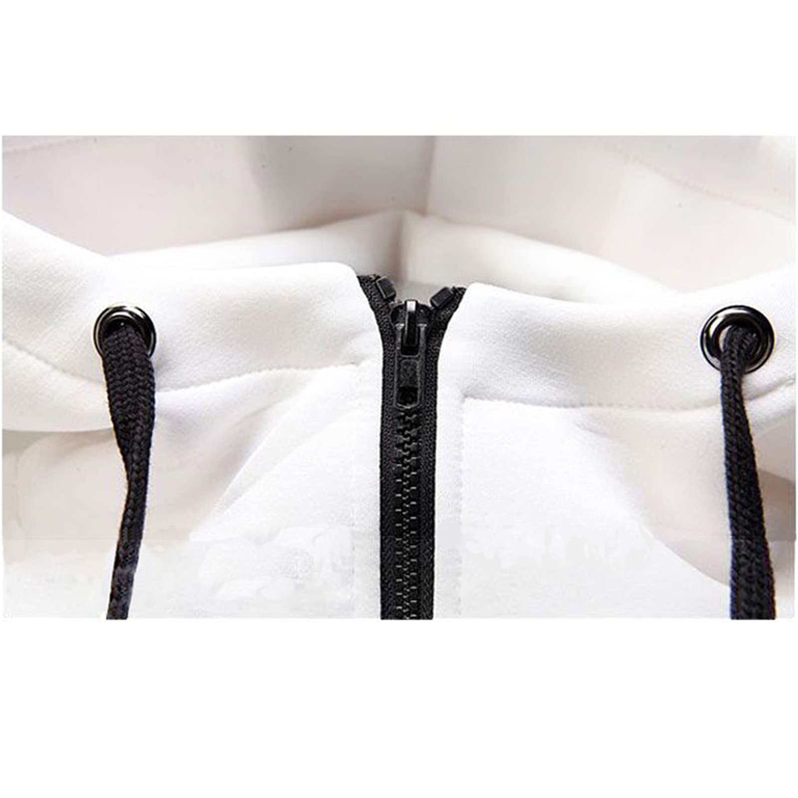 ZUEVI Men's Hoodies Casual Striped Drawstring Hooded Zipper Closure Slim Fit Sweatshirt With Pockets (Black-XXL)