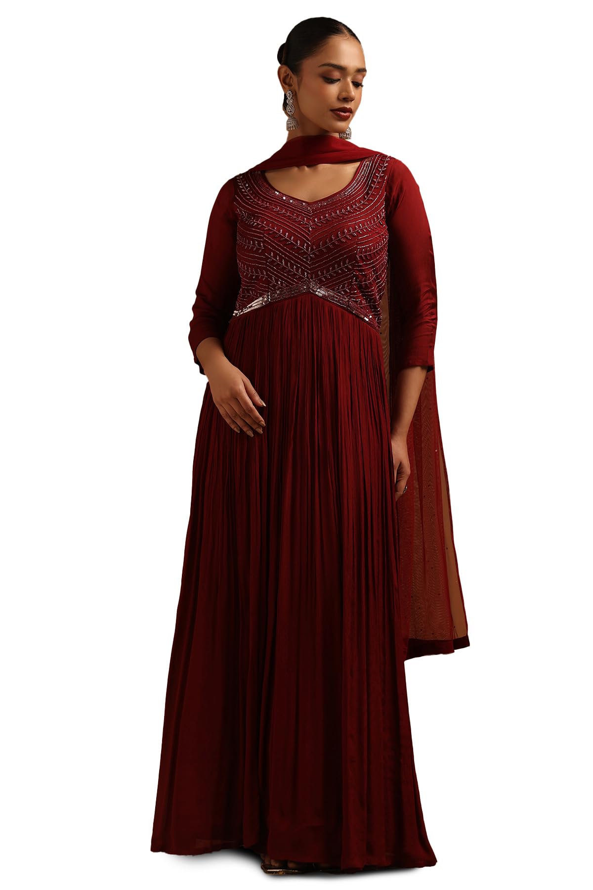 Soch Women Chinon Embellished Gown with Cutdana