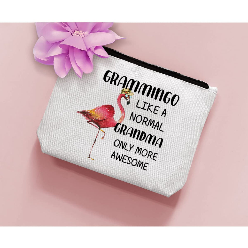 Grandma Gift, Mother's Day Gift for Grandma Mom, Flamingo Gift for Flamingo Lovers, Zipper Makeup Bag, Grammingo Like A Normal G