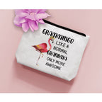 Grandma Gift, Mother's Day Gift for Grandma Mom, Flamingo Gift for Flamingo Lovers, Zipper Makeup Bag, Grammingo Like A Normal G
