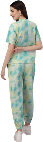 ELLITI Womens Night Suit Set for Women, Lounge Wear, Printed Top and Pyjama Set for Women Nightwear/Loungewear/Night Dress for