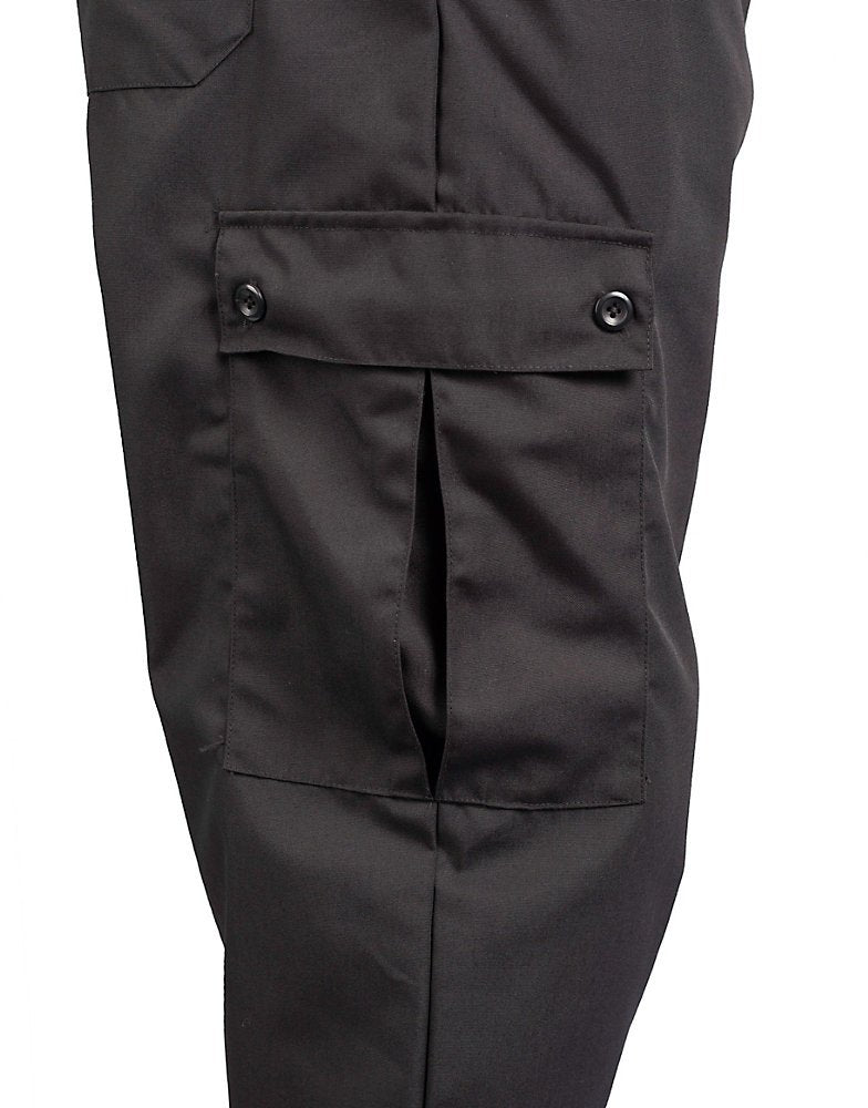 KNG Black Chef Pants for Men and Women - Baggy Black Cargo Pants with Drawstring and Elastic Waist - Food Service Chef Uniform f