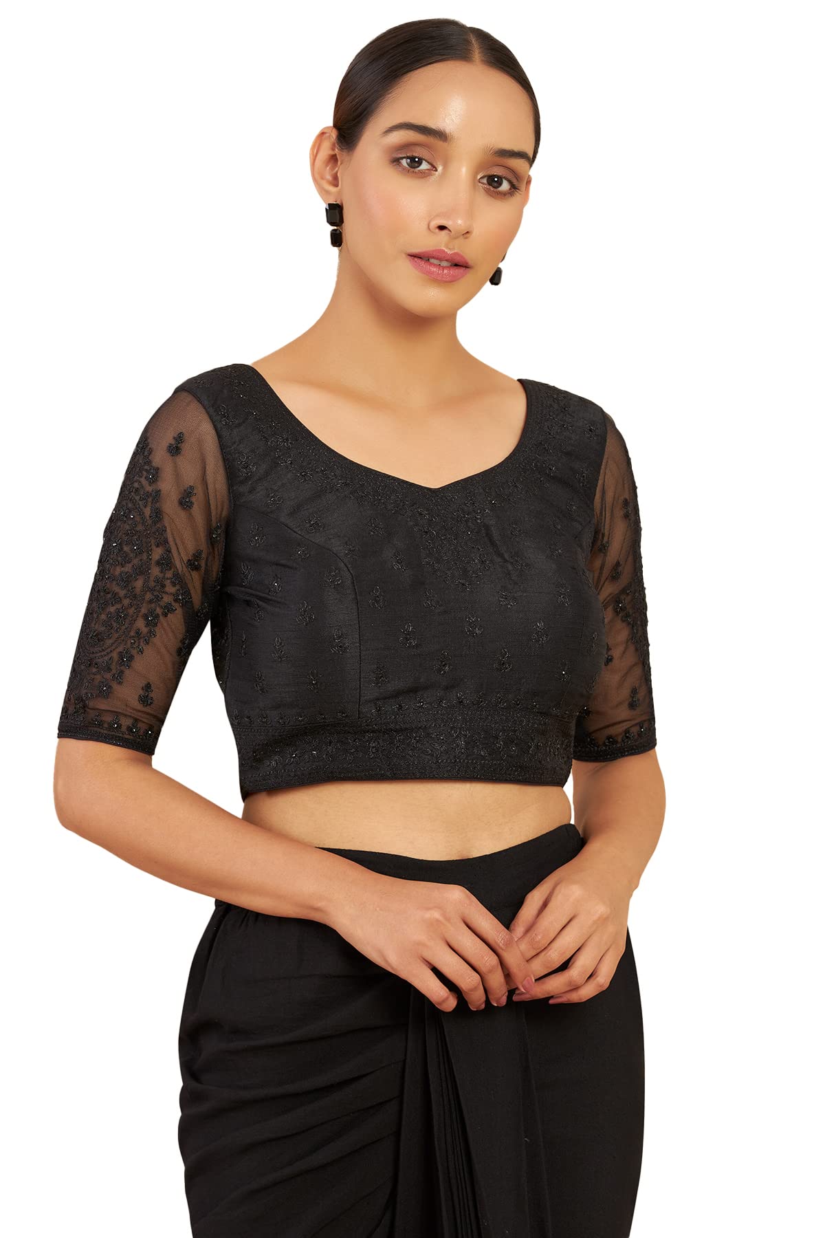 Soch Women Art Silk Embroidered Blouse