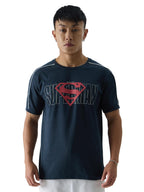 The Souled Store Official Superman: Logo Mens and Boys Loose fit Graphic Printed Half Sleeve Rayon Blue Color Summer Shirts Shir