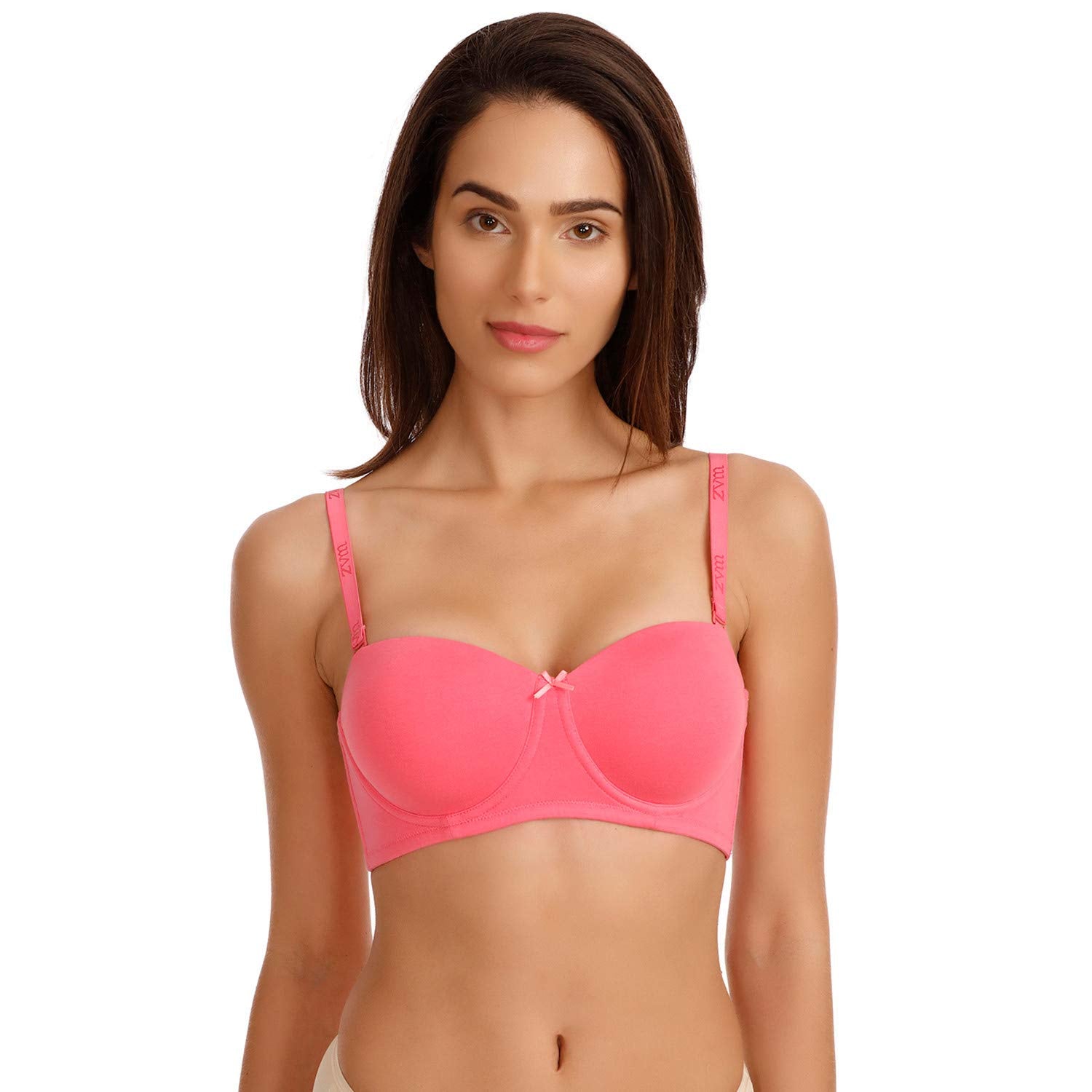 Zivame Womens Cotton Lightly Padded Underwire T-Shirt Bra Pink