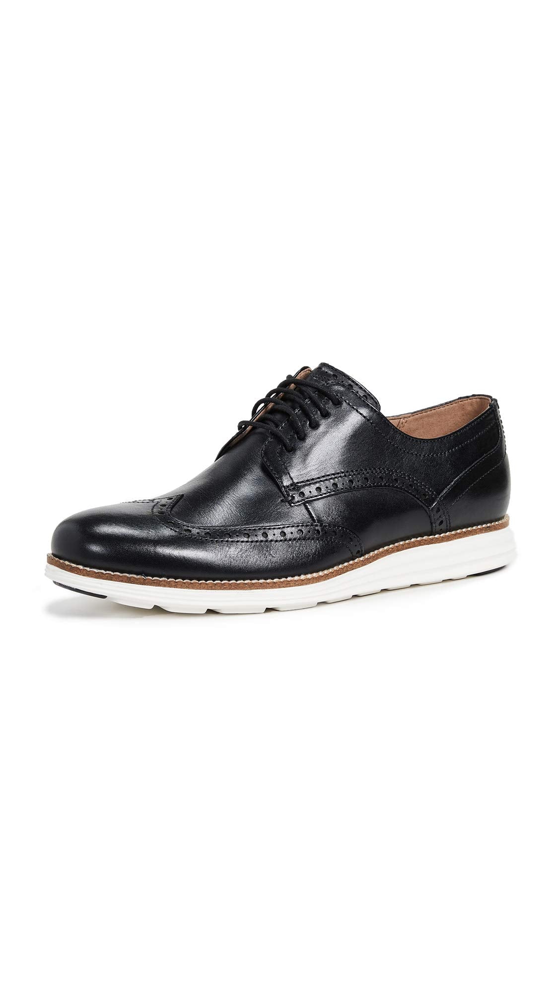 Cole Haan Mens Original Grand Shortwing Oxford Shoe, Black Leather/White, 11 Medium US 11