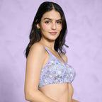 Nykd Double Layer Cotton Printed Bra With Wide Wings And U-Back For All-Day Comfort And Support | Stitched Cups And Stylish Prin