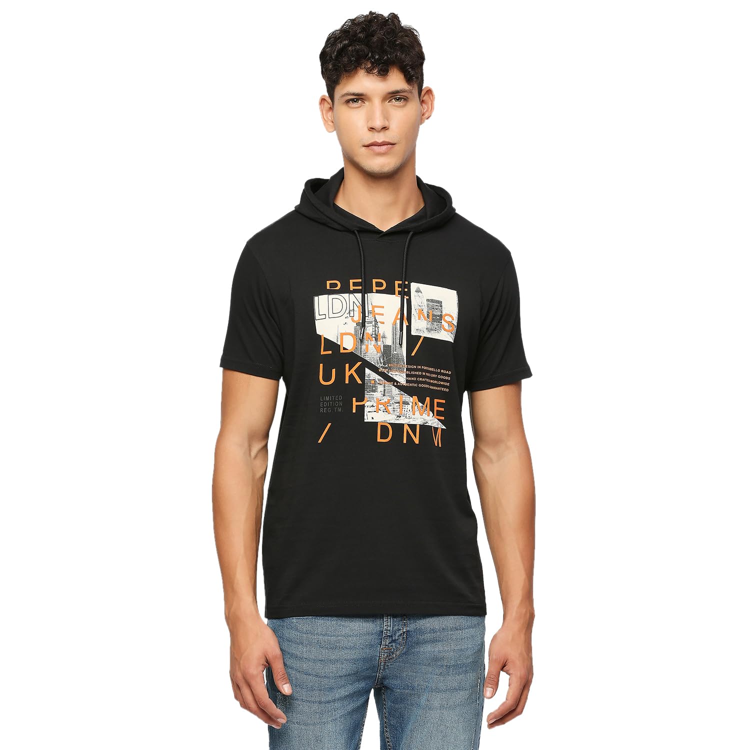 Pepe Jeans MenS Printed Regular Fit T-Shirt (Pm509321_Black