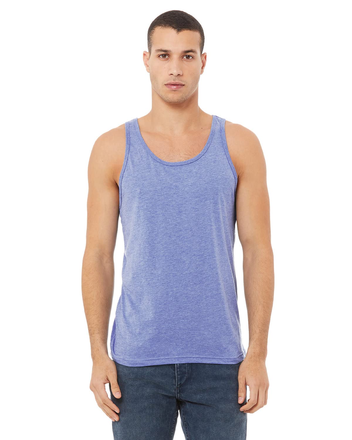 Unisex Jersey Tank - NEON BLUE - XS(D0102H7WAQJ)