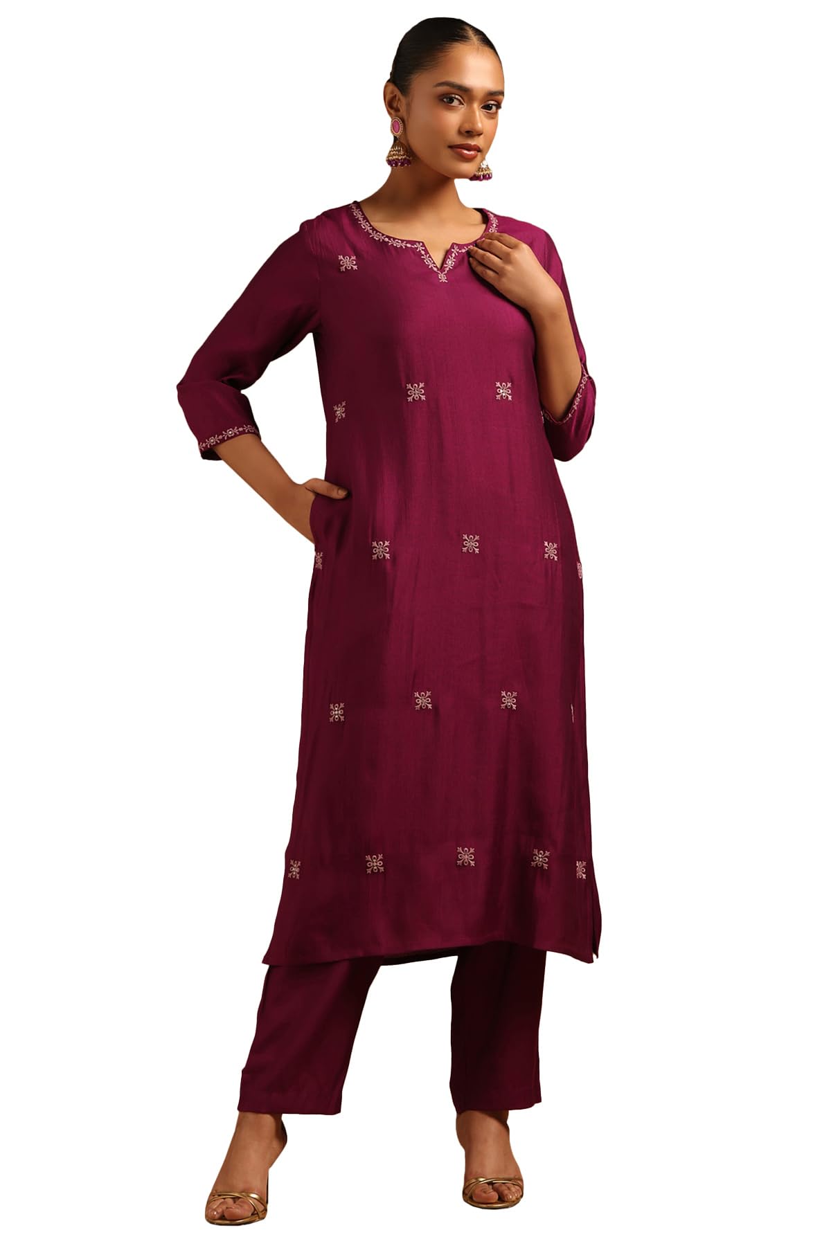 Soch Women Desert Storm Ethnic Motifs Kurta Set with Machine Embroidery and Sequin Details