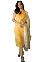 ANNI DESIGNER Womens Rayon Viscose Straight Printed Kurta with Pant & Dupatta (Dabiman Yellow_XL_Yellow_X-Large)