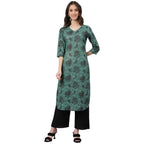 Idalia Green Motifs Printed Kurta