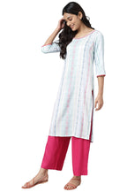 Aurelia Women Viscose Rayon Dobby Floral Yarn Dyed Straight Kurta