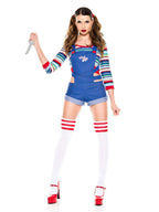 Music Legs 70870-ML 3 Piece Short Overall Romper with Multi-colored Striped Shirt Costume&#44; Medium & Large