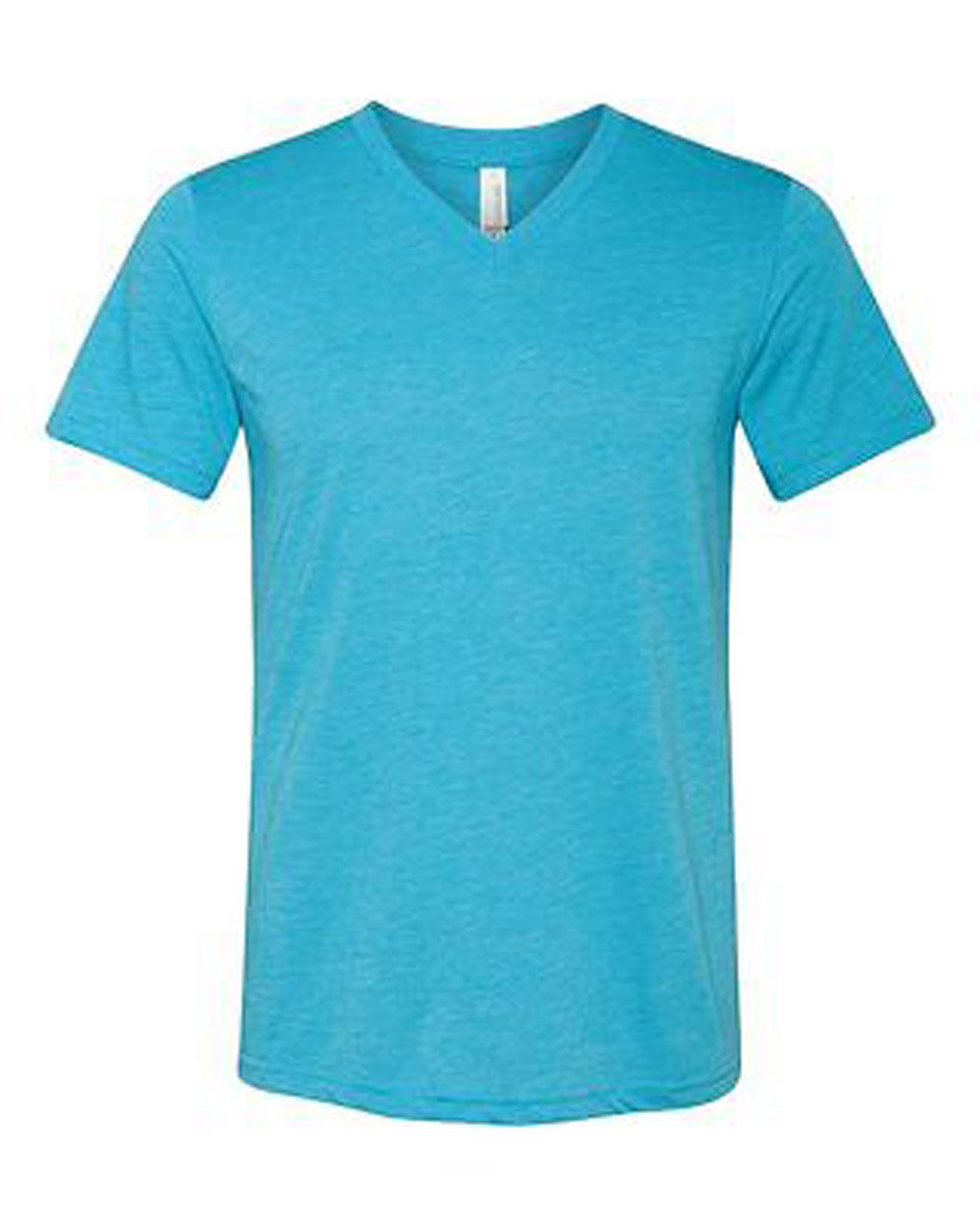 Unisex Triblend V-Neck T-Shirt - BLUE TRIBLEND - S(D0102H7W7Q6)