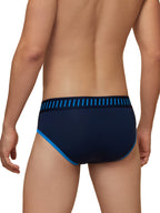 XYXX Mens Underwear Vibe IntelliSoft Antimicrobial Micro Modal Brief Pack of 2 (Black Iris & Brilliant Blue ; Black Iris & Bril