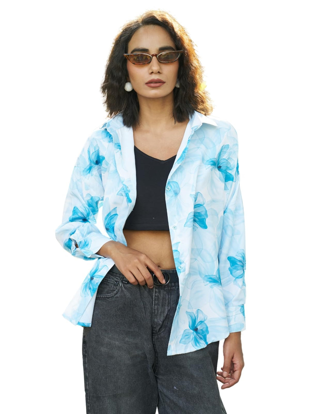 Leriya Fashion Solid Regular Fit Shirt For Women (Lf-W2211_Blue