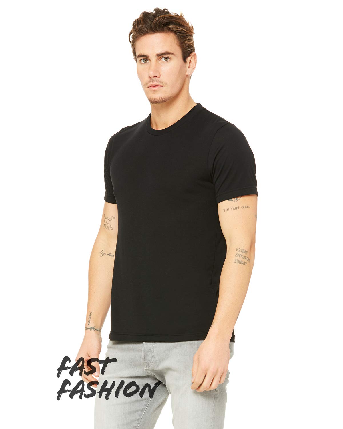 Unisex Viscose Fashion T-Shirt - BLAcK - XS(D0102H7WDg2)