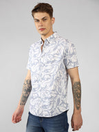 Dennis Lingo MenS| Blue| Half Sleeve| Spread Collar| Printed| Regular Fit| Casual Shirt