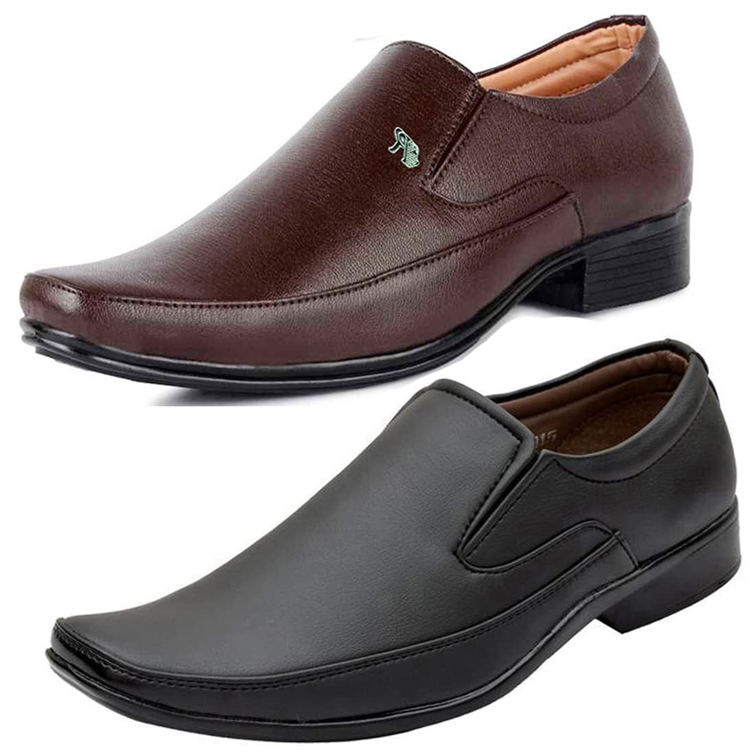 Graceful Formal Shoes/Party Shoes/ 2 Shoes Combo with Free Belt for Men and Boys (BAZAAR8355_VTR2003Bdr) Multicolor 10