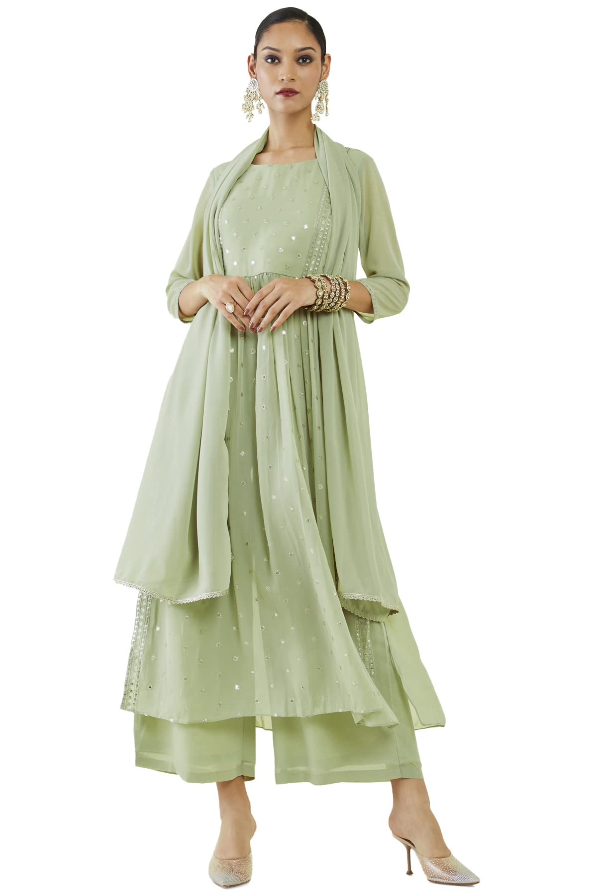 Soch Women Georgette Embroidered Suit Set