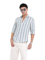 The Indian Garage Co Mens Slim Fit Striped Cutaway Collar Long Sleeves Shirt