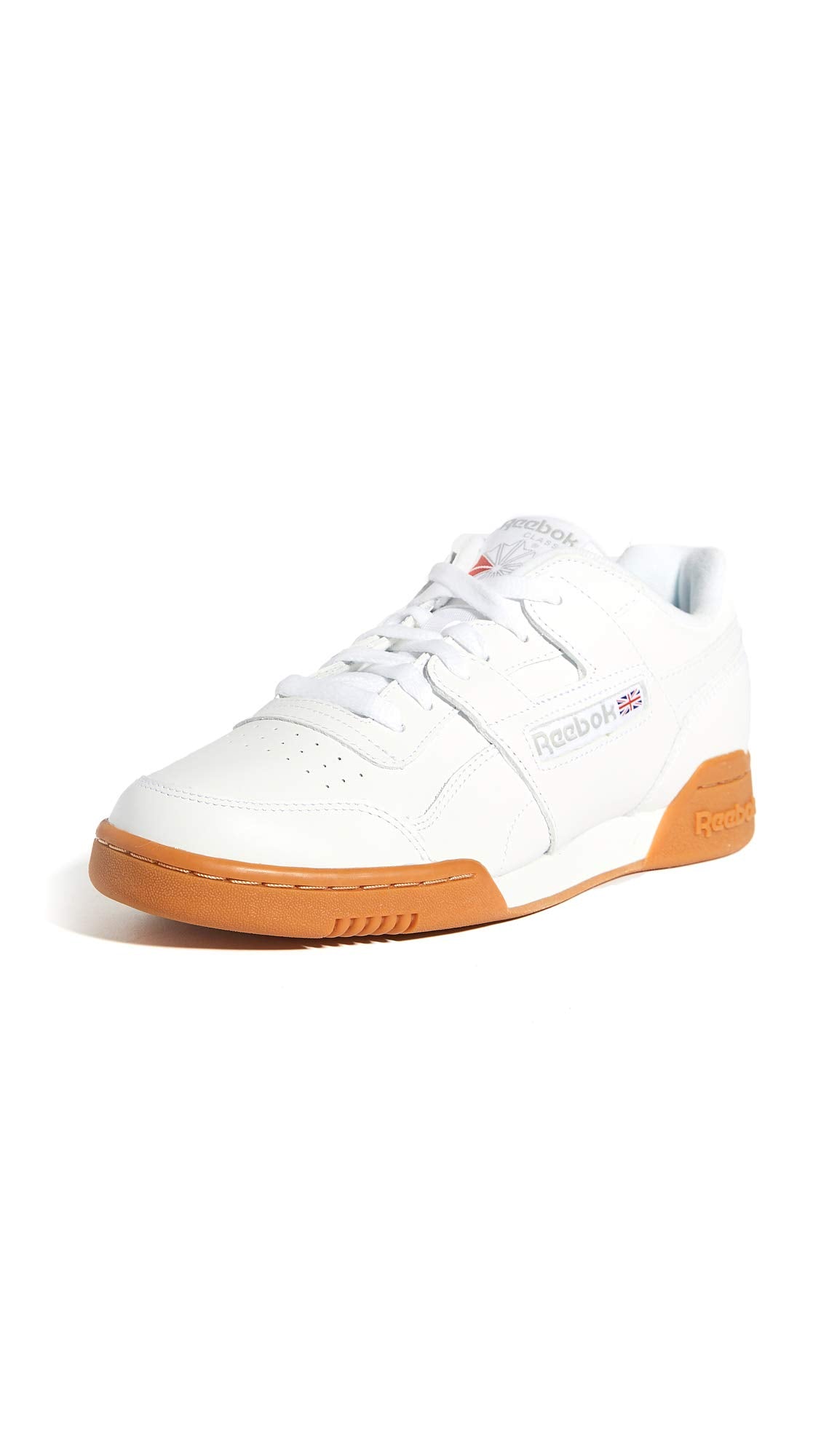 Reebok Men Workout Plus Sneaker, White/Carbon/Classic red, 8