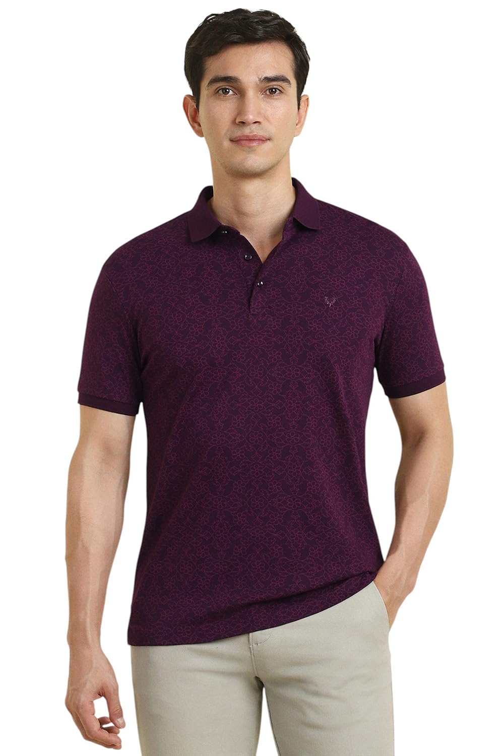 Allen Solly Men Regular Fit Printed Casual Cotton Half Sleeve Protective Gear