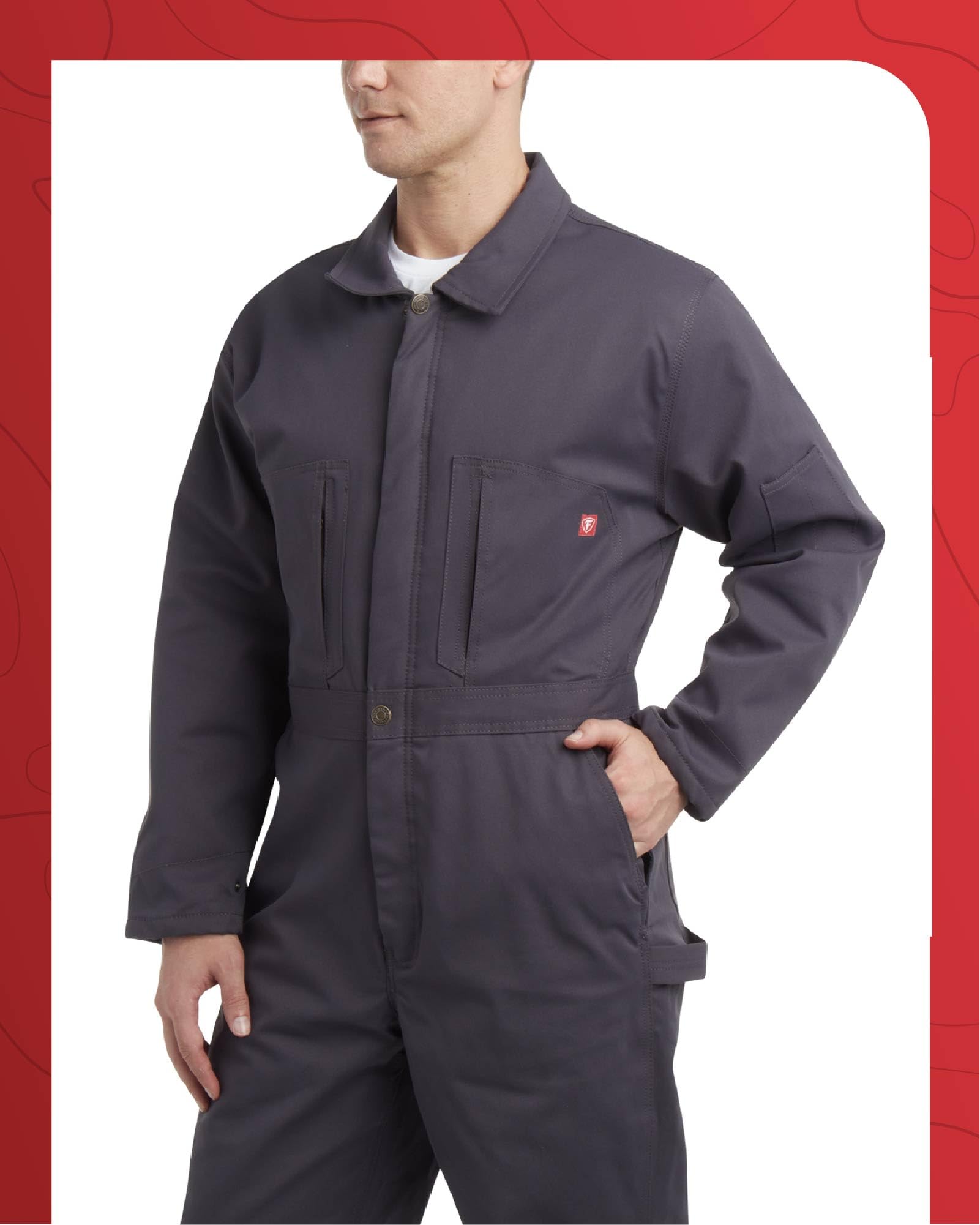 Firestone Men's Coveralls - Water Resistant Twill Long Sleeve Overall for Work Utility and Safety (Sizes: M-XXL, Runs Small), Si