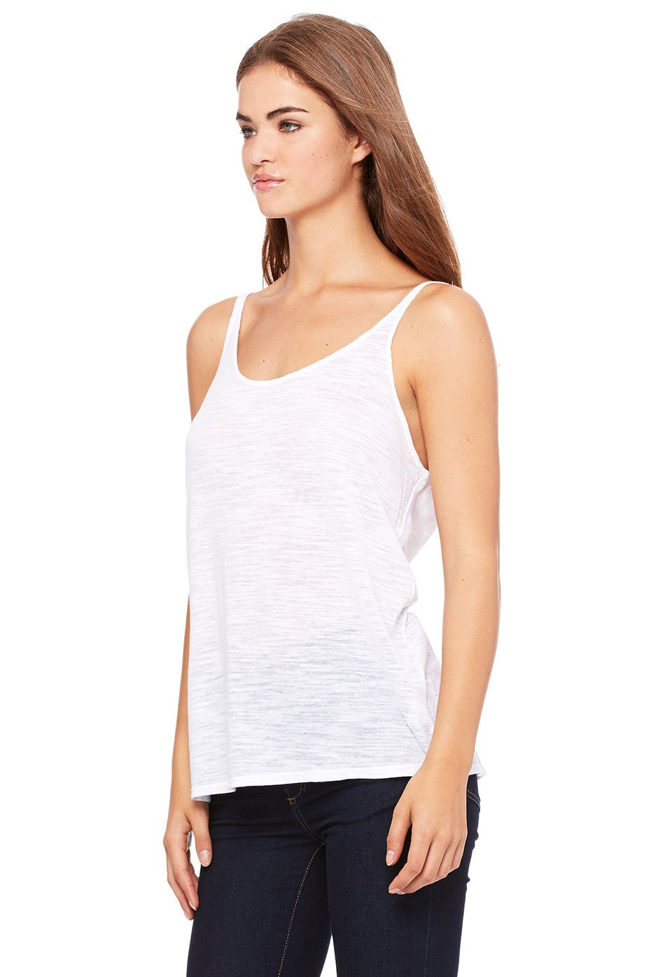 Ladies Slouchy Tank - WHITE - M(D0102H7WE5J)