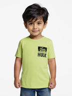 The Souled Store Hulk: The Incredible Boys Short Sleeves Round Neck Green Printed Regular Fit Cotton T-Shirts (2-8 Yrs)
