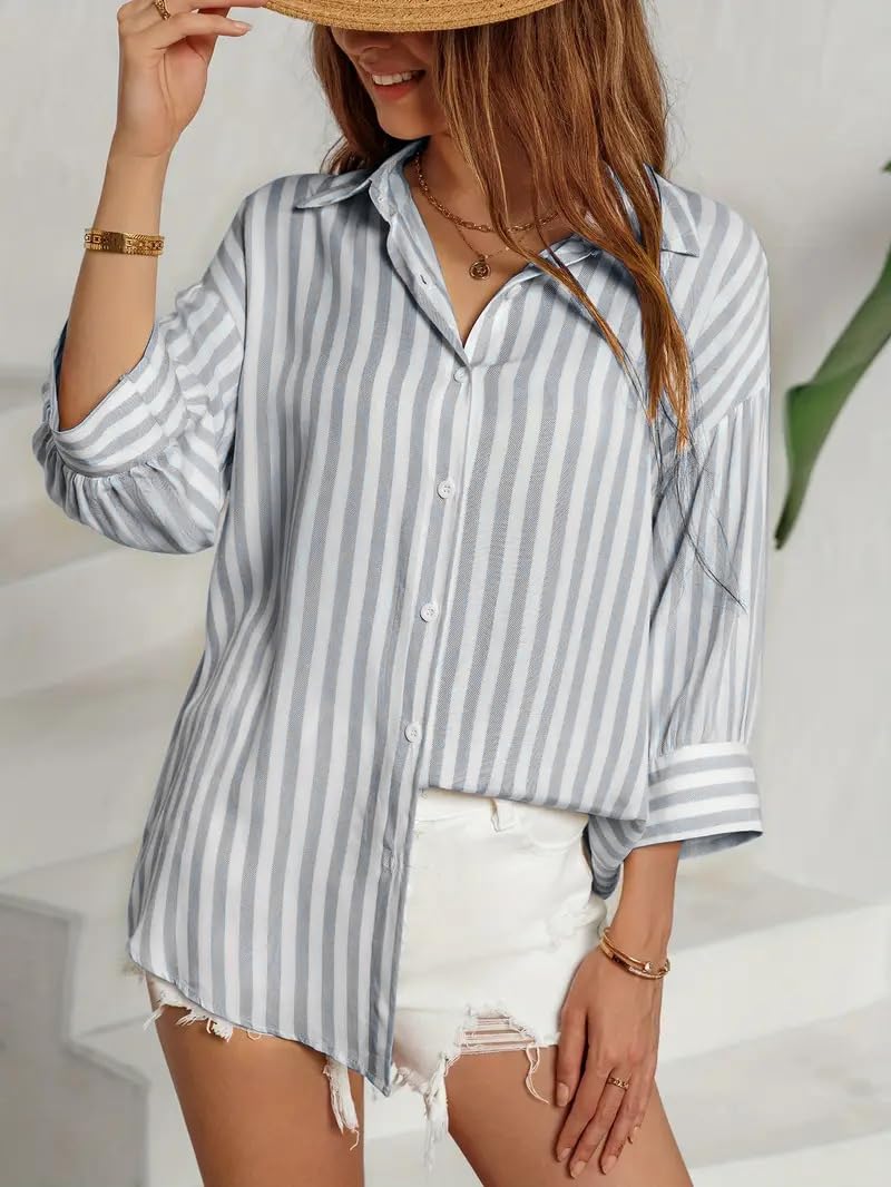 Indoprimo Striped Western Shirt For Women | Oversized Stylish Shirt Tops For Women