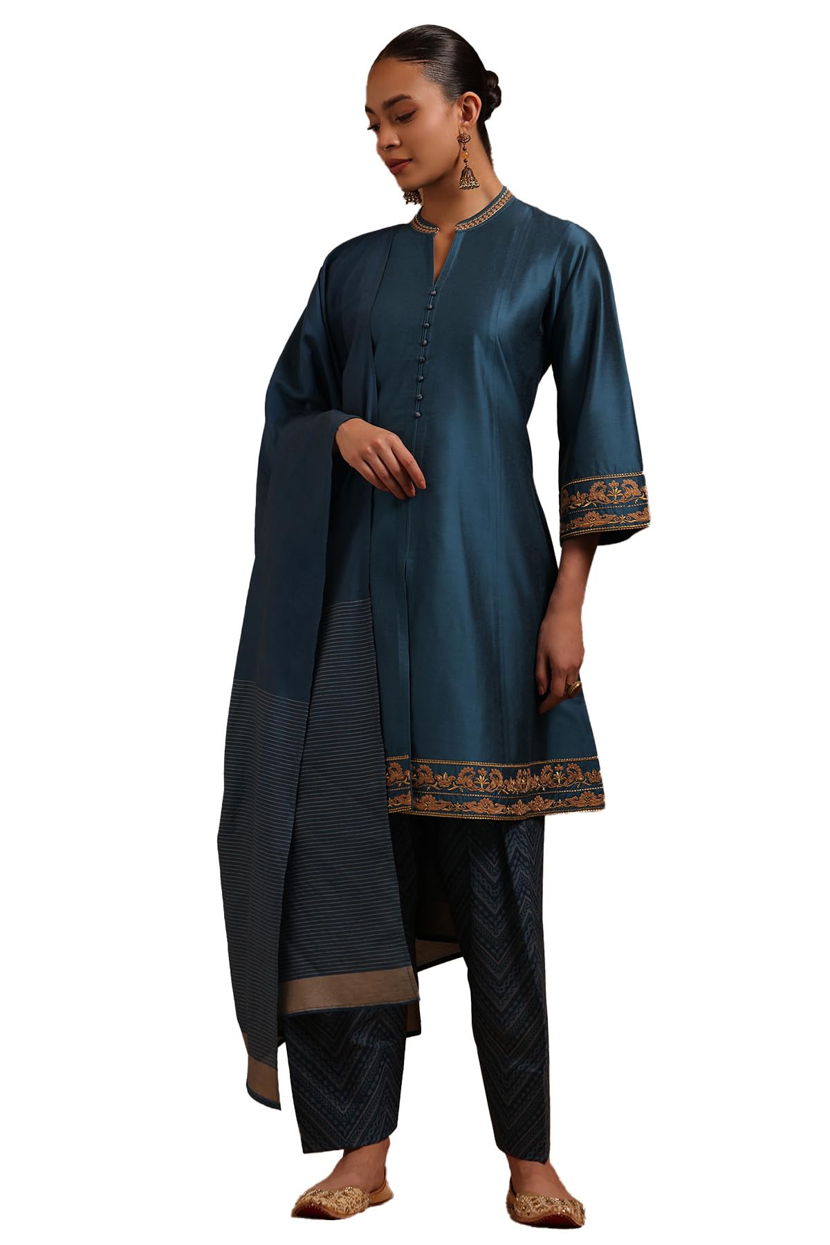 Soch Women Viscose Blend Solid Salwar Suit Set