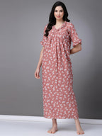 OOMPH! Cotton Blend Nighty for Womens | Night Gown | Nighty | Nightdress | Maxi Dress | Sleepwear | Gown for Women | Nighties |