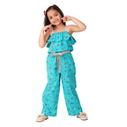 Fabindia GirlS Cotton Straight Ankle Length Dress (1028755Teal_Teal