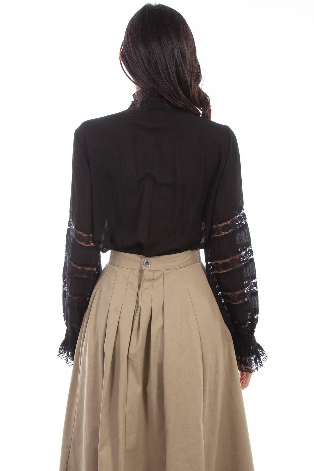 CROCHET TRIM POET BLOUSE