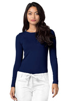 Adar Underscrubs for Women 2 Pack - Long Sleeve Underscrub Comfort Tee - 2902 - Navy - S