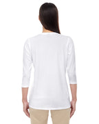 Ladies Perfect FitBracelet-Length V-Neck Top - WHITE - XS(D0102H76W3X)