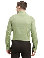 Turtle Men 100% Cotton Slim Fit Pista Green Dobby Print Full Sleeve Formal Shirt
